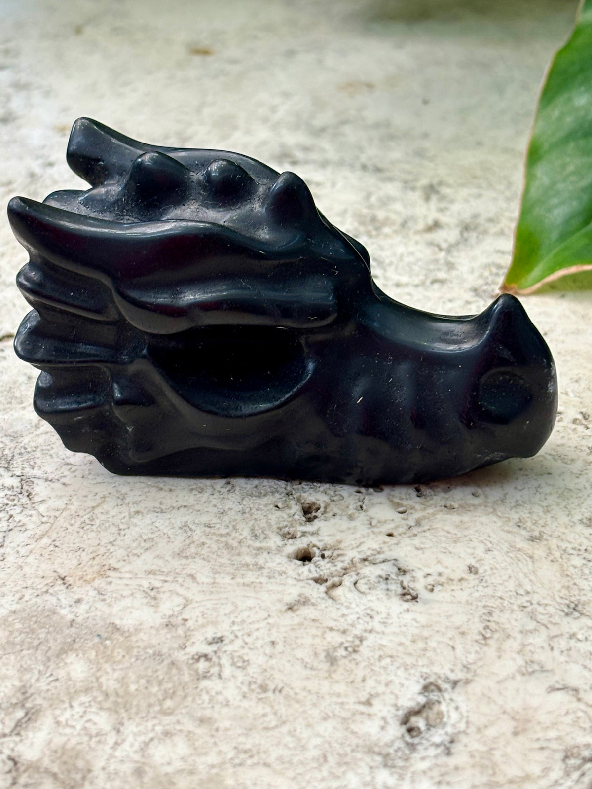 Black Obsidian Dragon Head