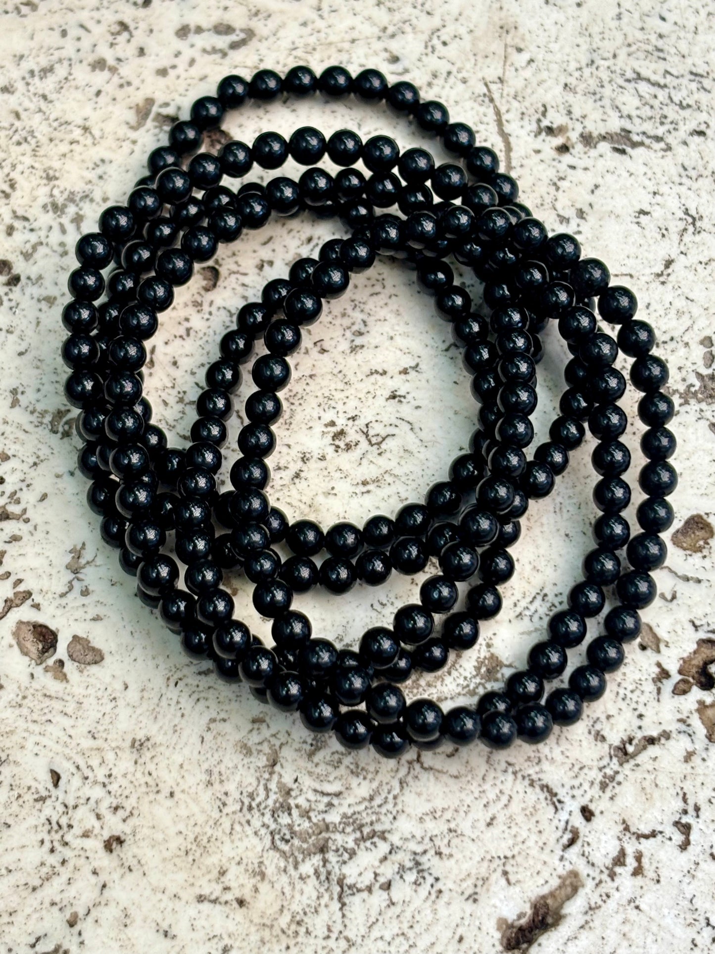 4mm Black Obsidian Bracelet