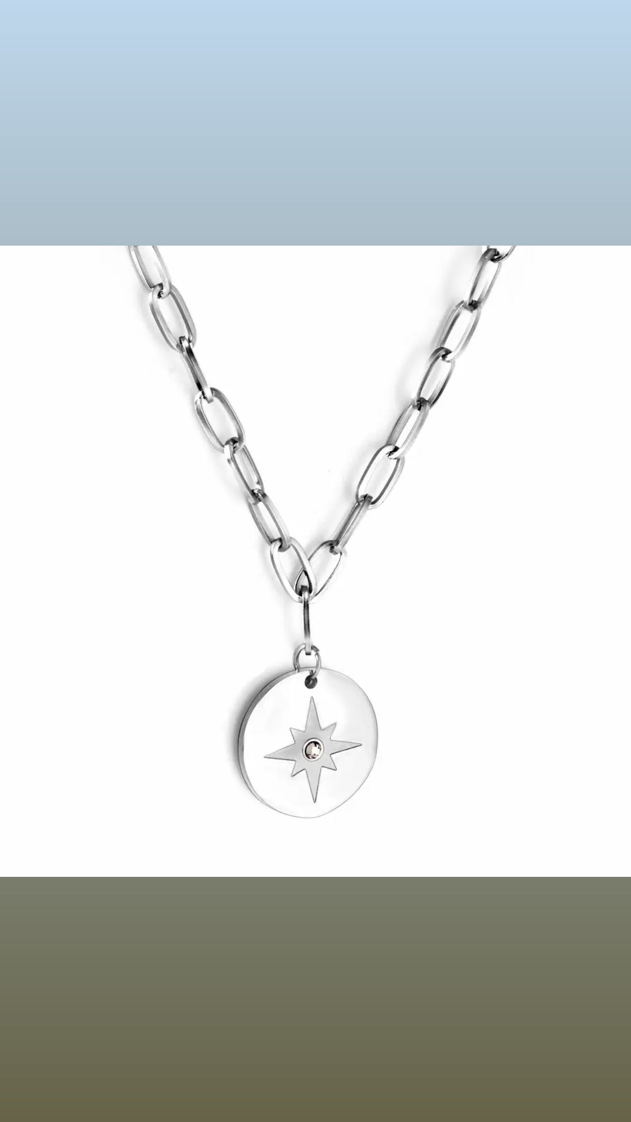 SS Star w CZ Necklace