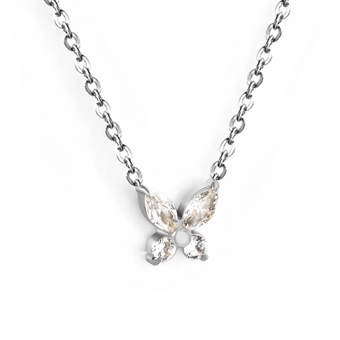 SS CZ Butterfly Necklace