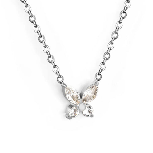 SS CZ Butterfly Necklace