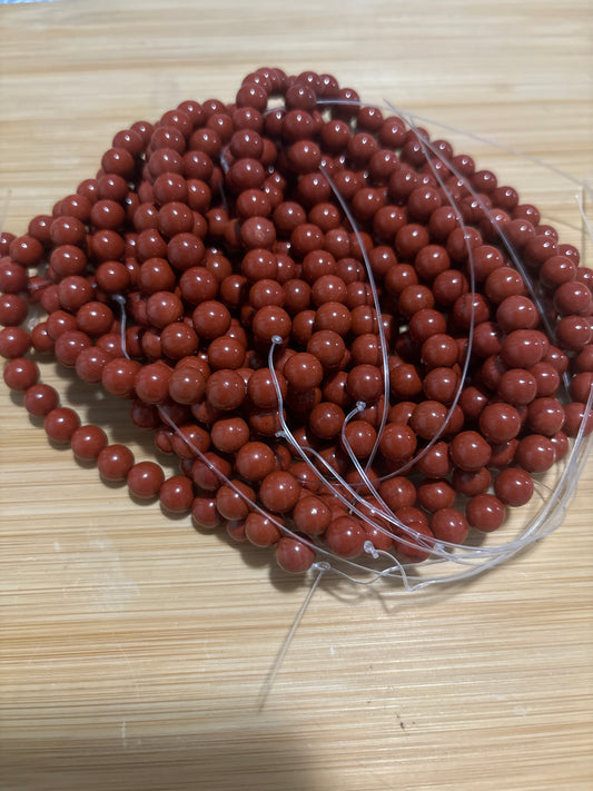 8mm Red Jasper Bead Strand