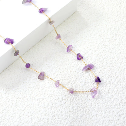 SS Quartz Chips Necklace