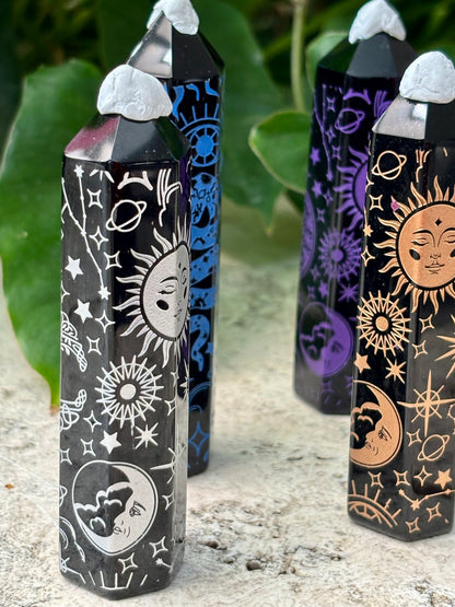 Black Obsidian Evil Eye Tower