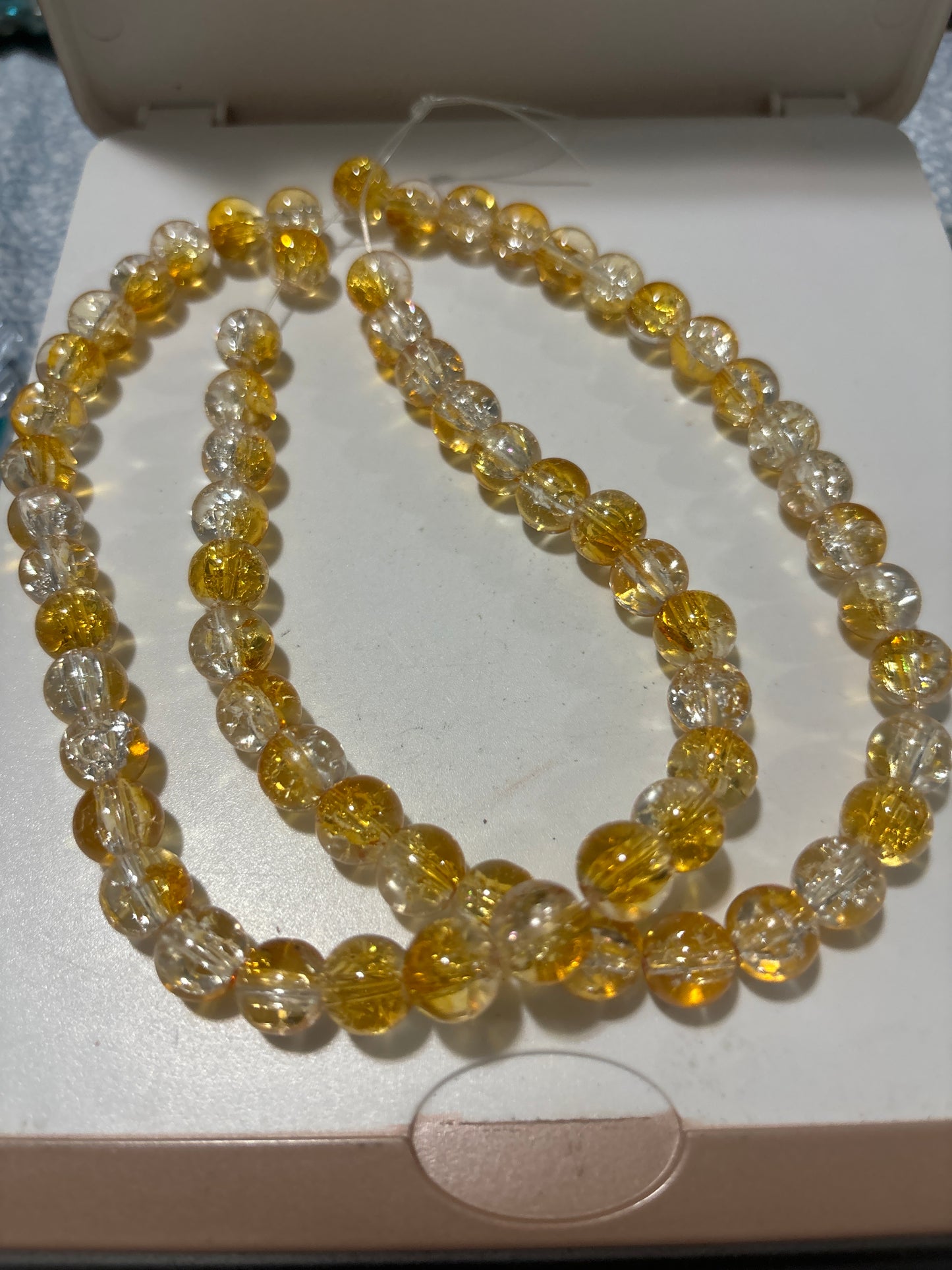 Yellow Glass Bead Strand 10mm