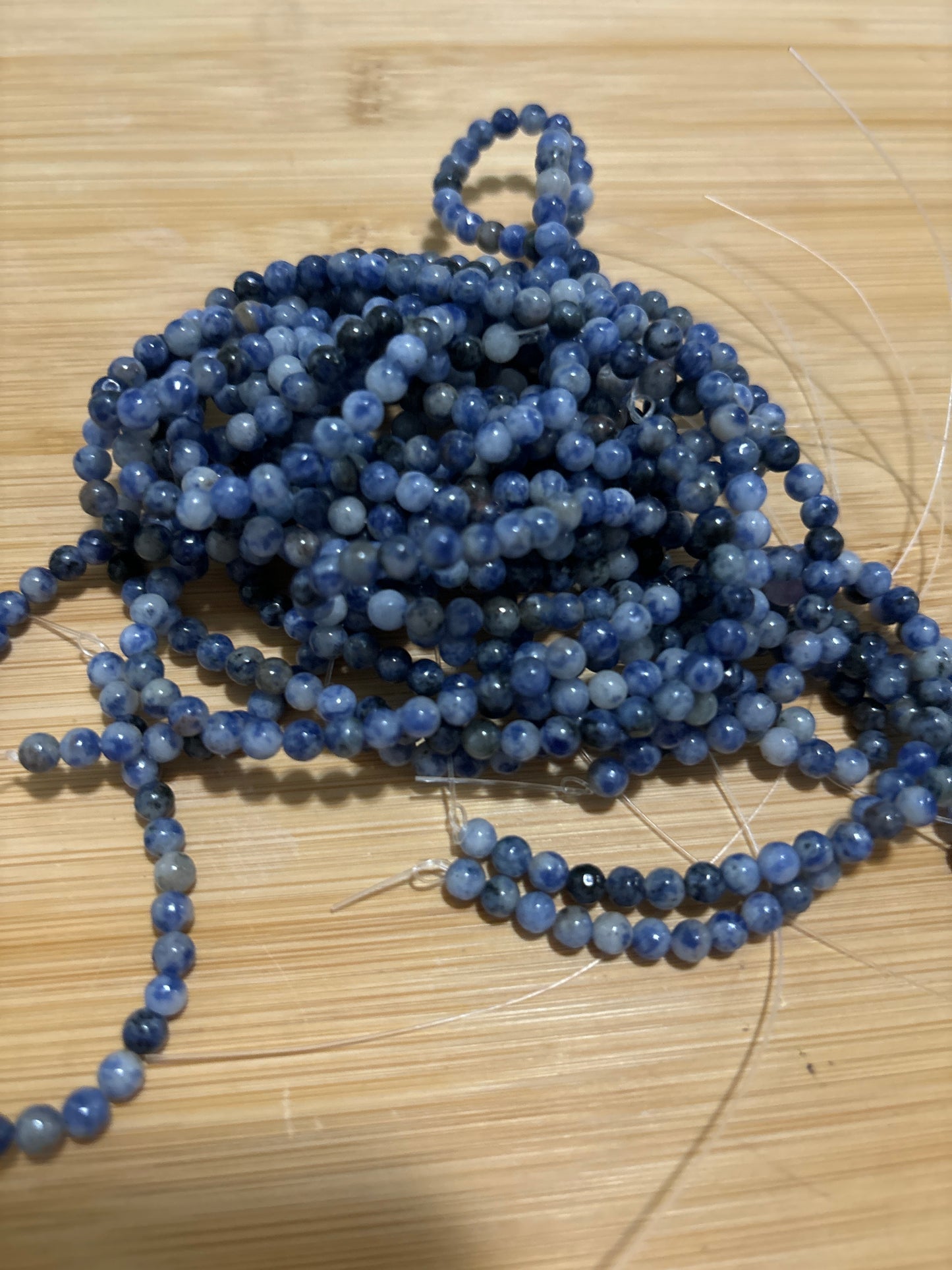 4mm Blue Spot Jasper Bead Strand