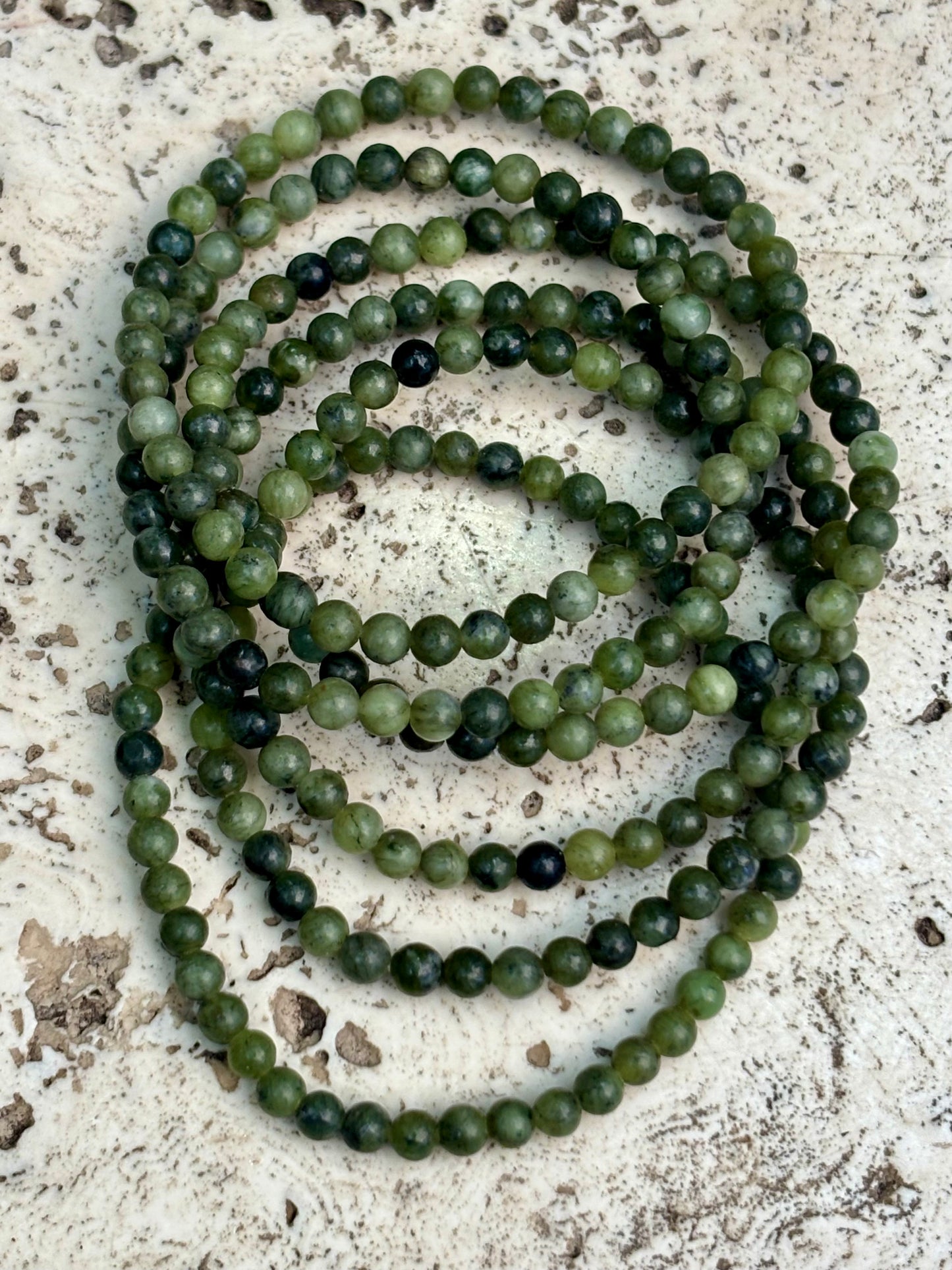 4mm Green Jade Bracelet