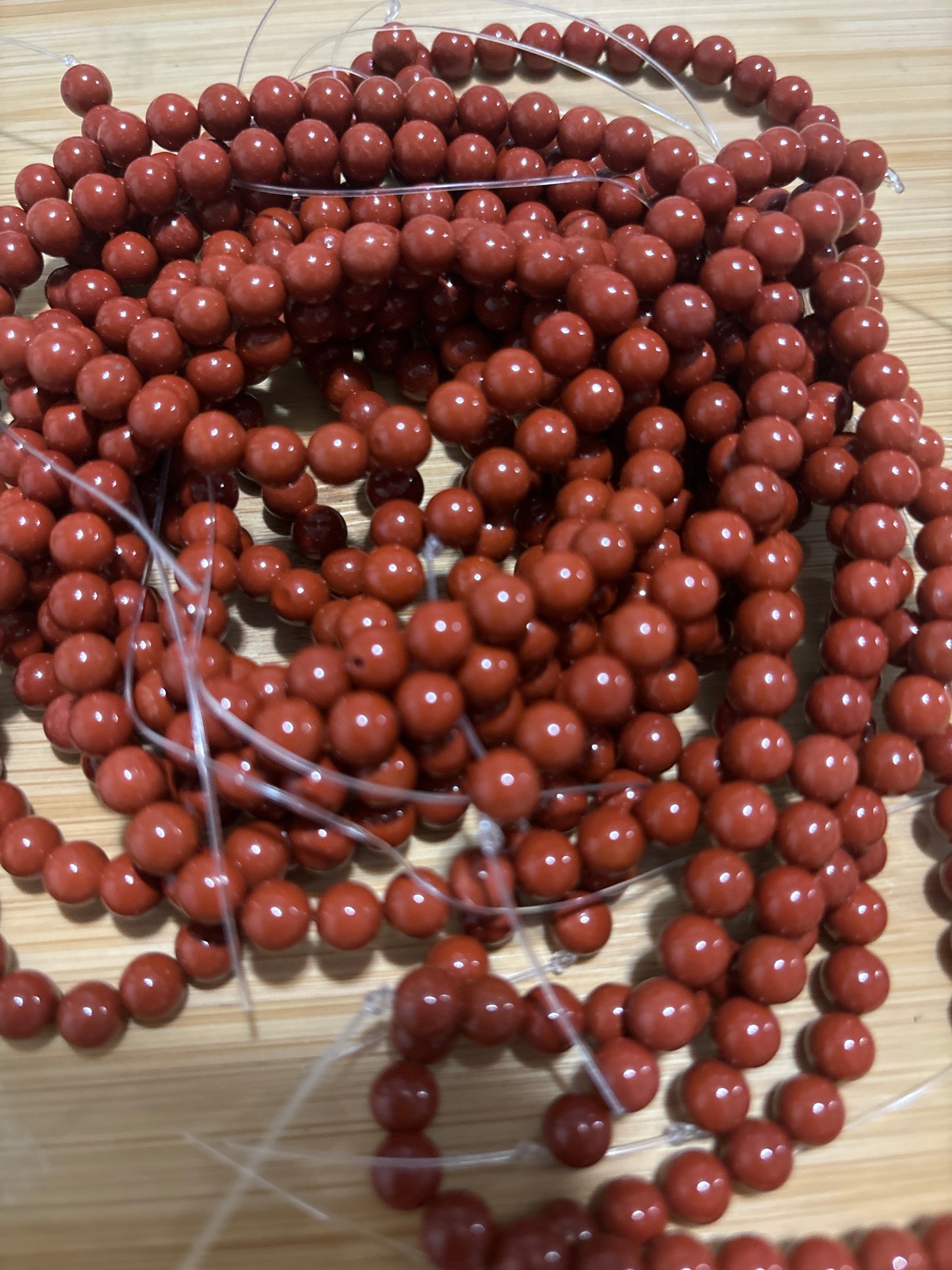 6mm Red Jasper Bead Strand