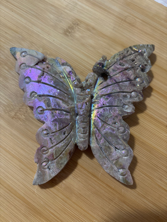 Aura Sphalerite Butterfly Carving