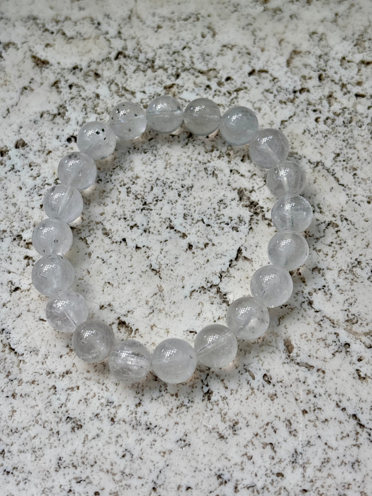 9mm Pyrite in Quartz Bracelet
