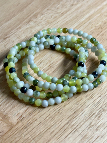 4mm Tri Color Jade Bracelet