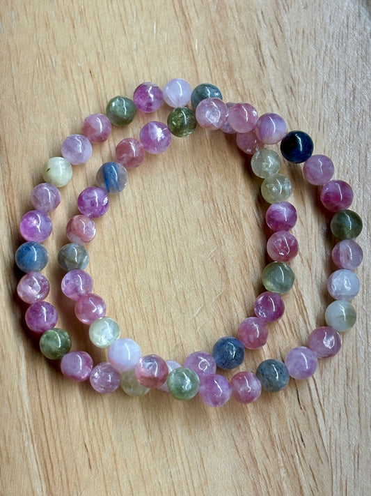 6mm Kyanite, Muscovite & Lepidolite Mica Bracelet