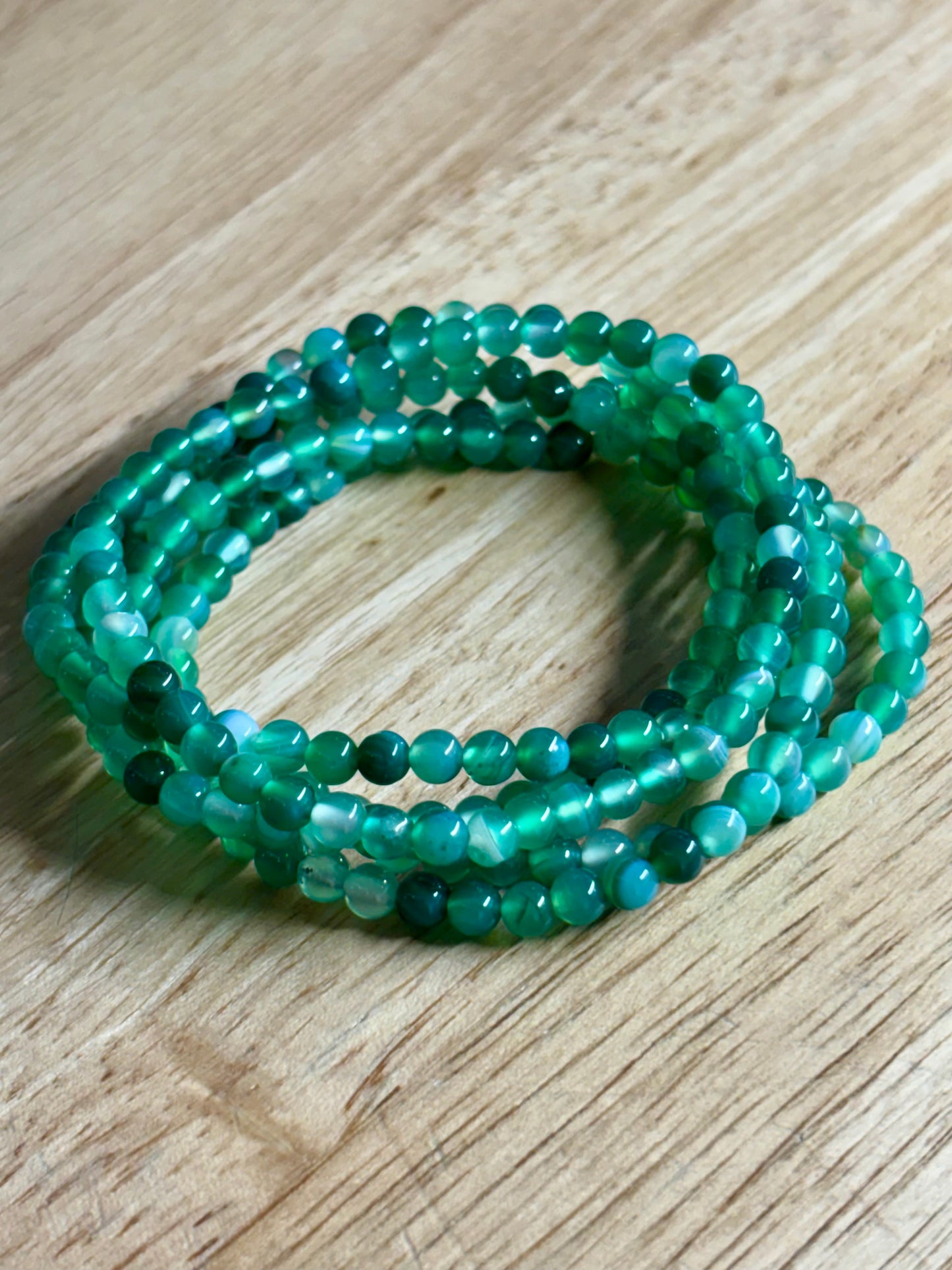 4mm Green Agate Bracelet