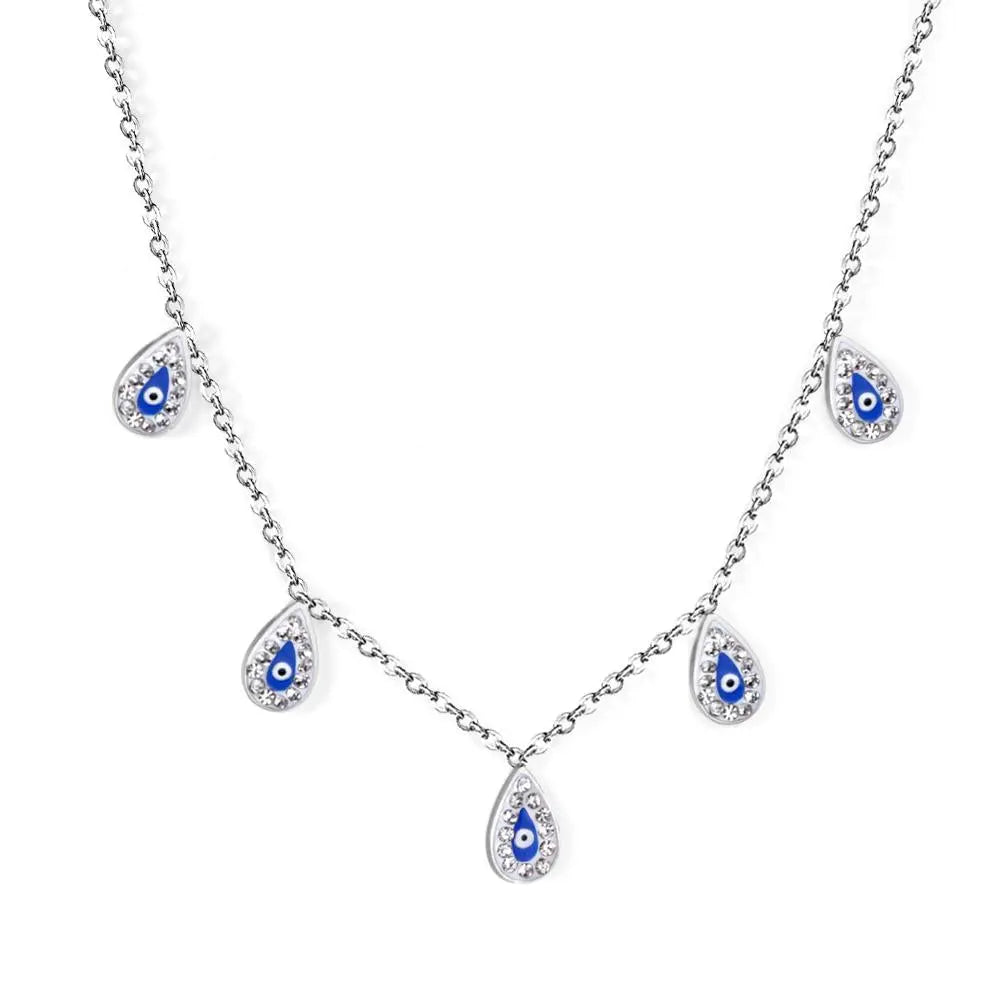 SS Blue Evil Eye Necklace
