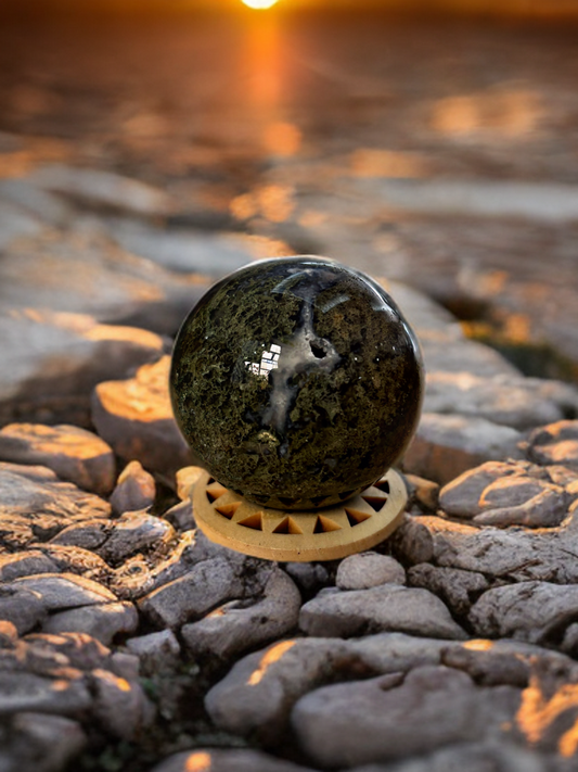 Green Moss Agate Sphere - Brazil