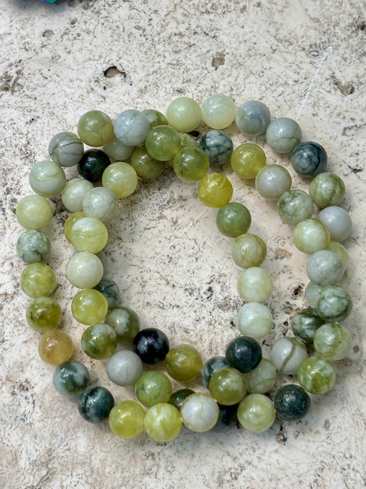 8mm Serpentine Jade Bracelet