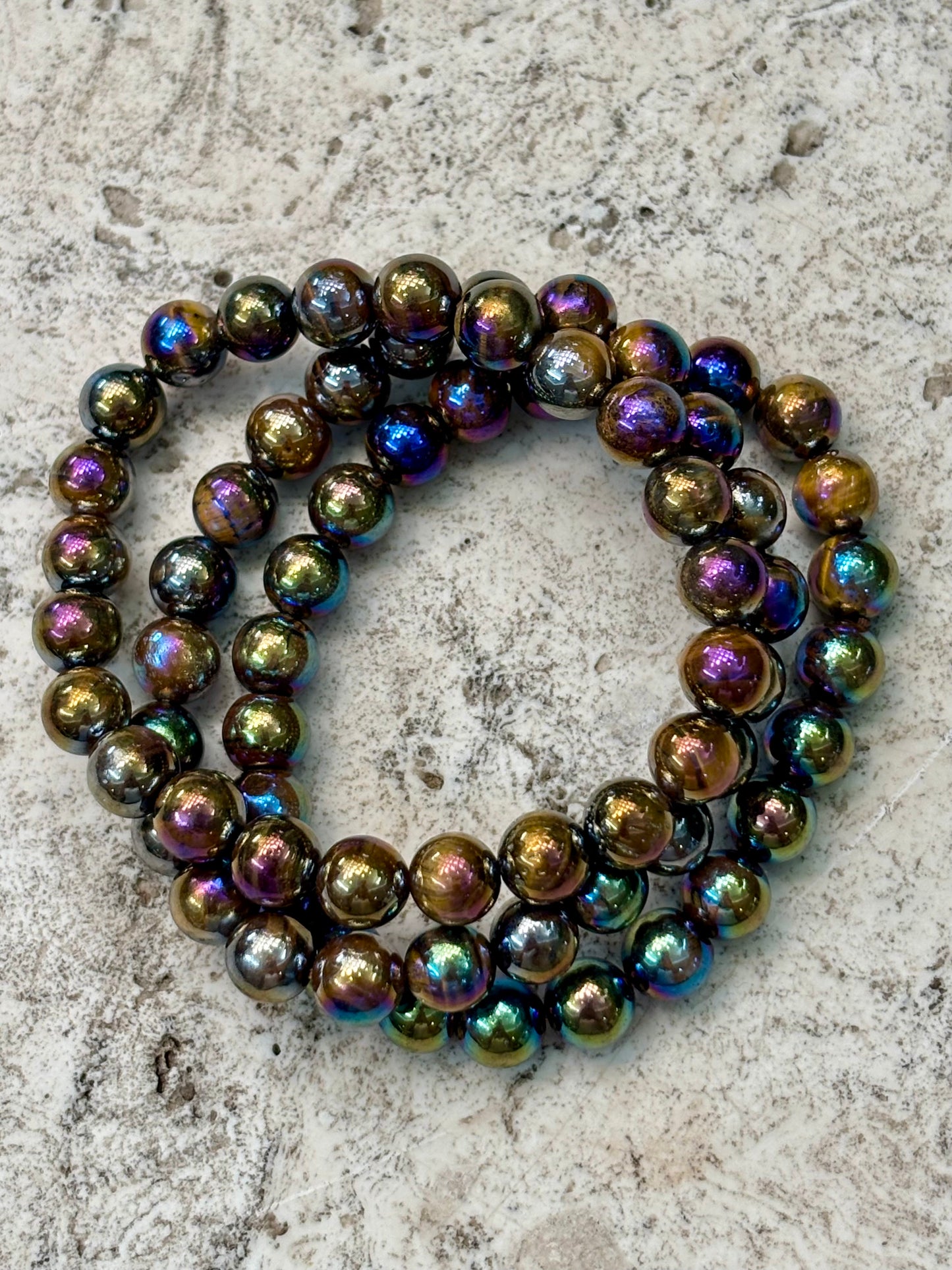 8mm Aura Hematite Bracelet