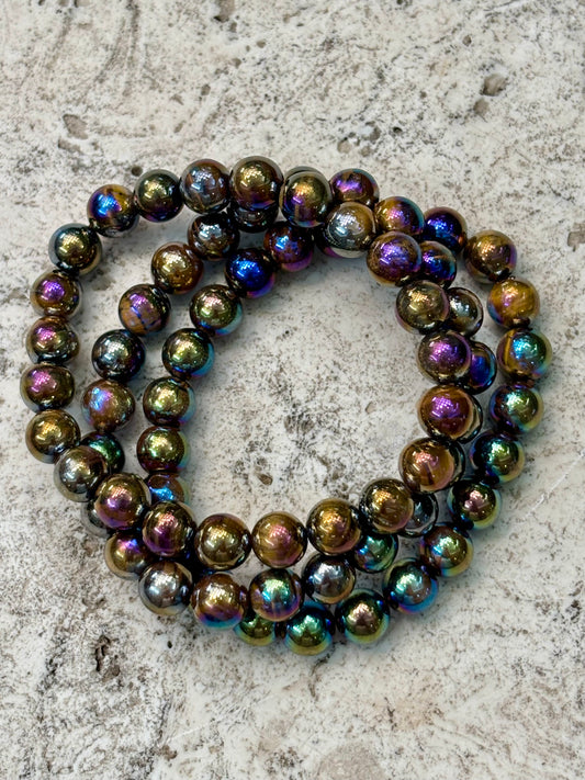 8mm Aura Hematite Bracelet