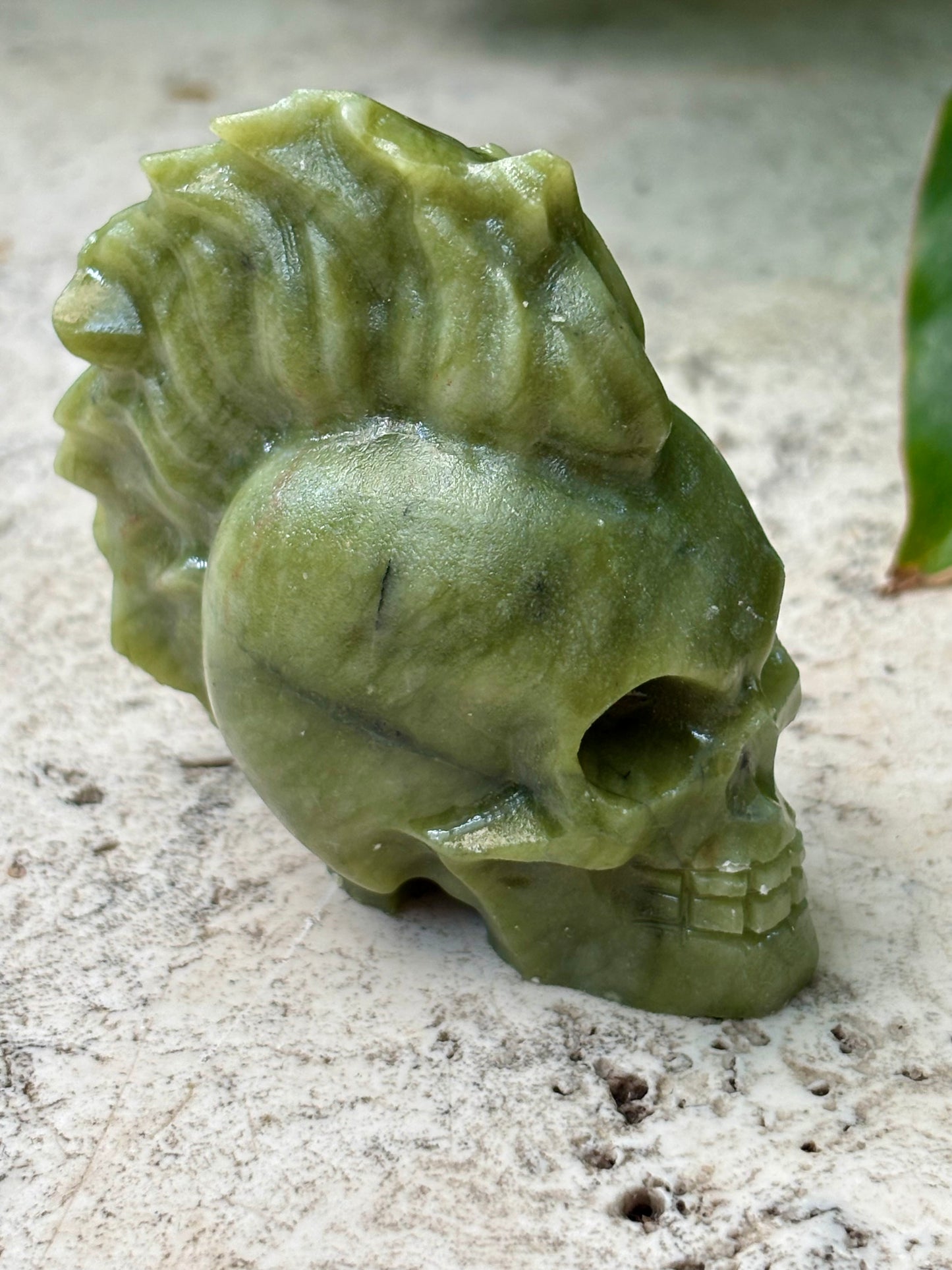 Punk Skull Jade Carving