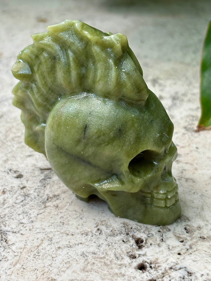 Punk Skull Jade Carving