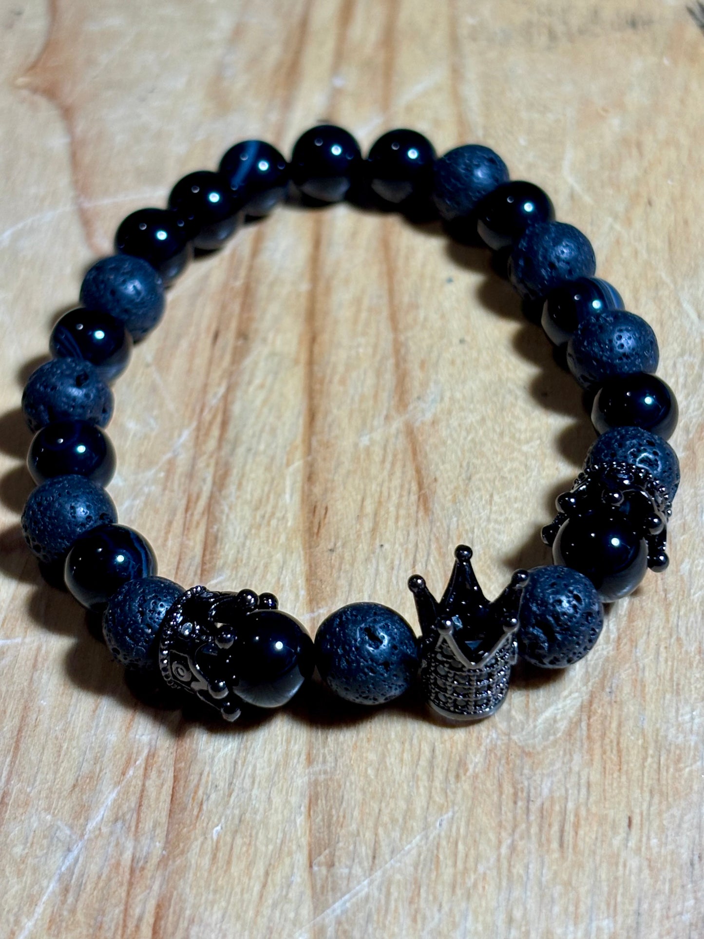 Mens Lava Onyx 3 Crowns