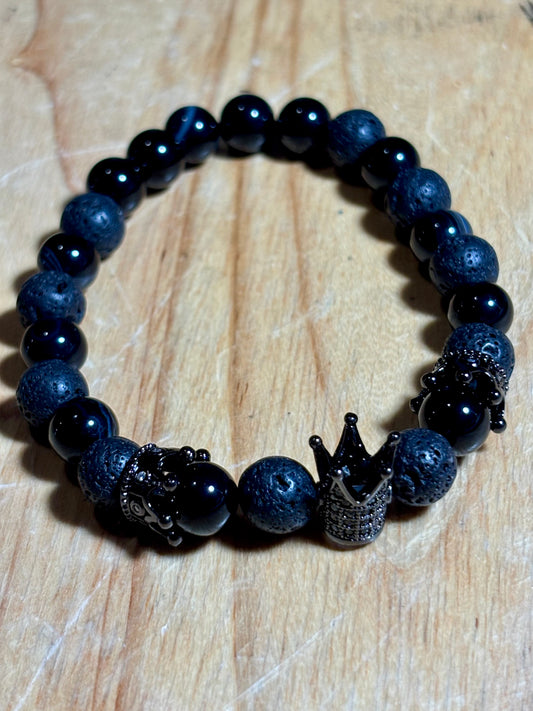 Mens Lava Onyx 3 Crowns