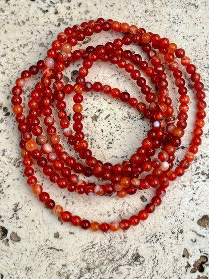 4mm Carnelian Agate Bracelet