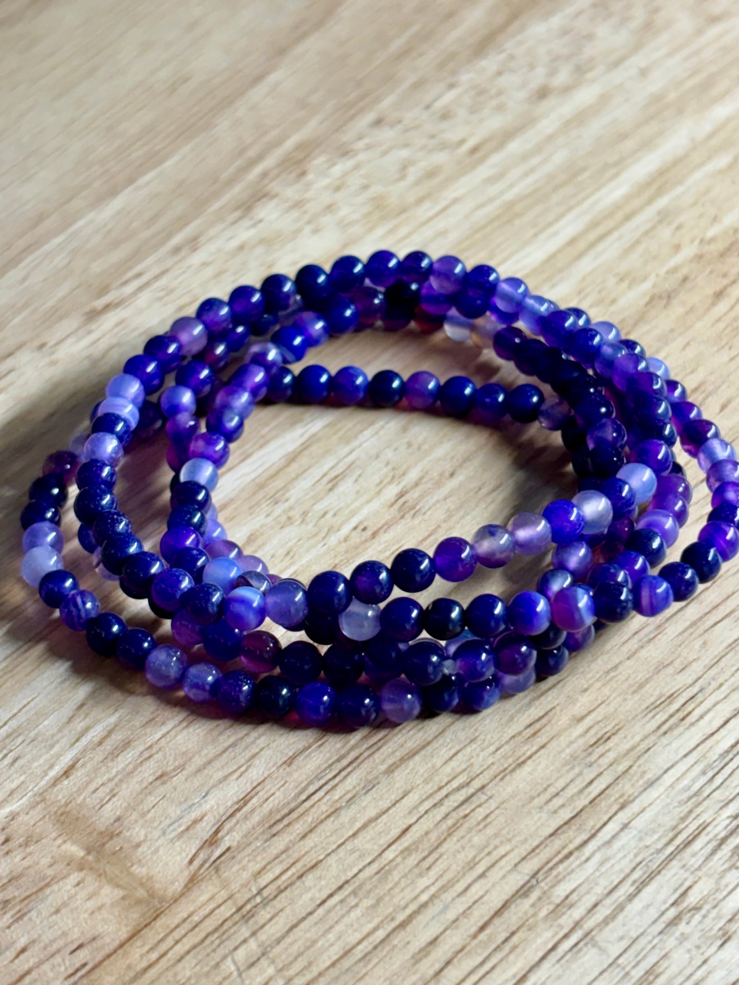 4mm Purple Agate Bracelet