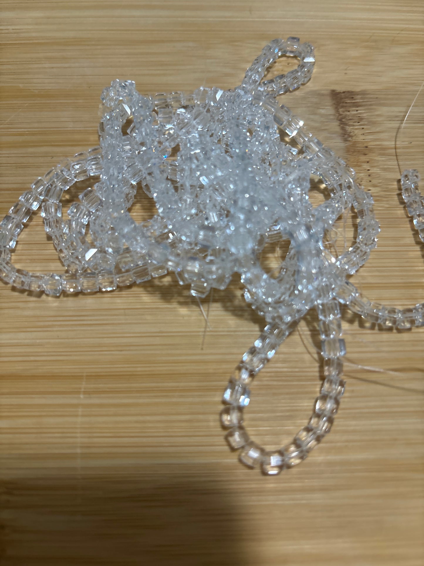 Clear Cube Bead Strand