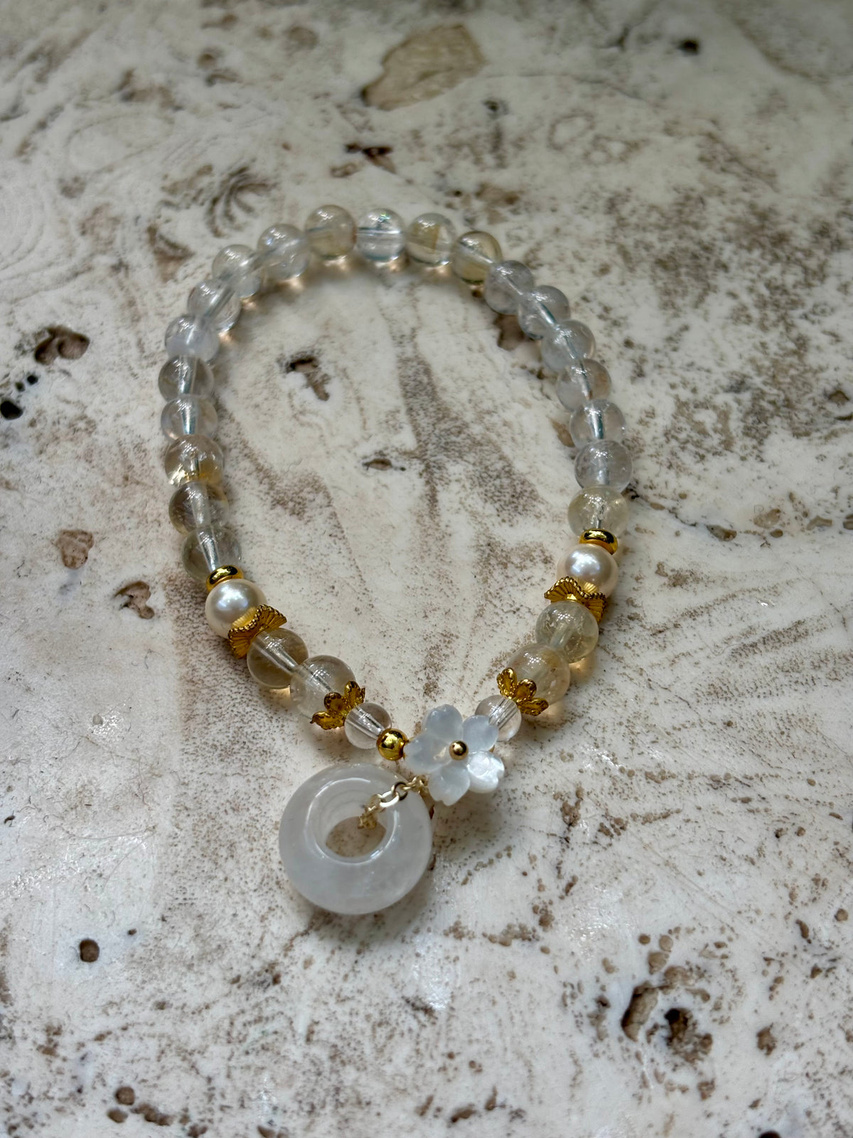 6mm Phantom Quartz, Citrine Bracelet