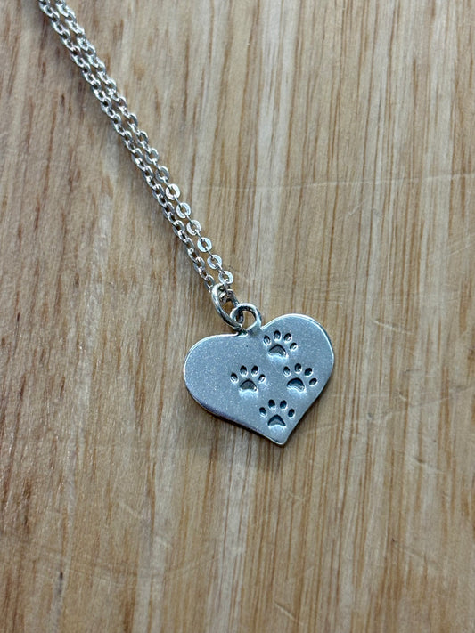 S925 Paw Print Necklace