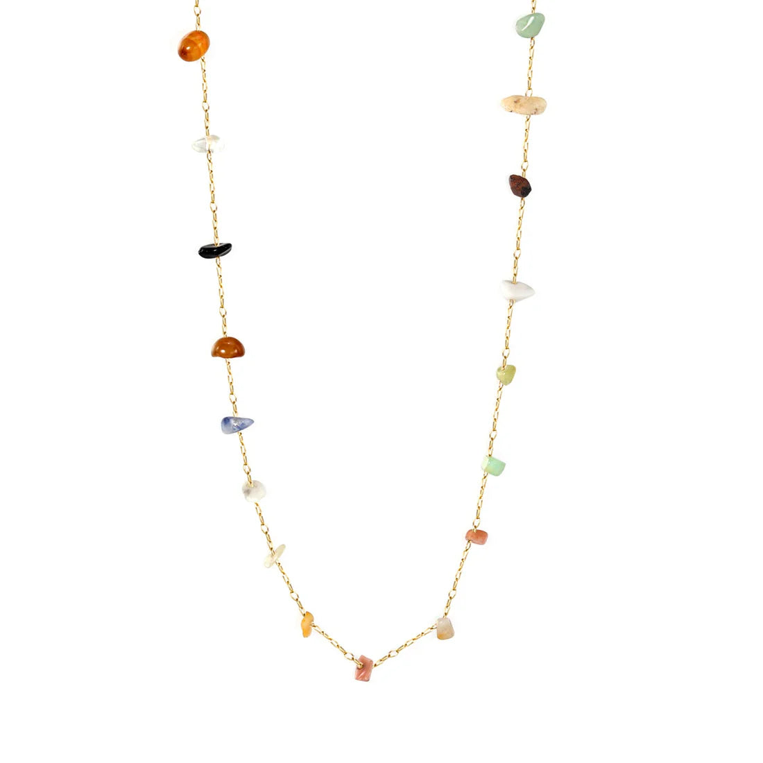 SS Quartz Chips Necklace