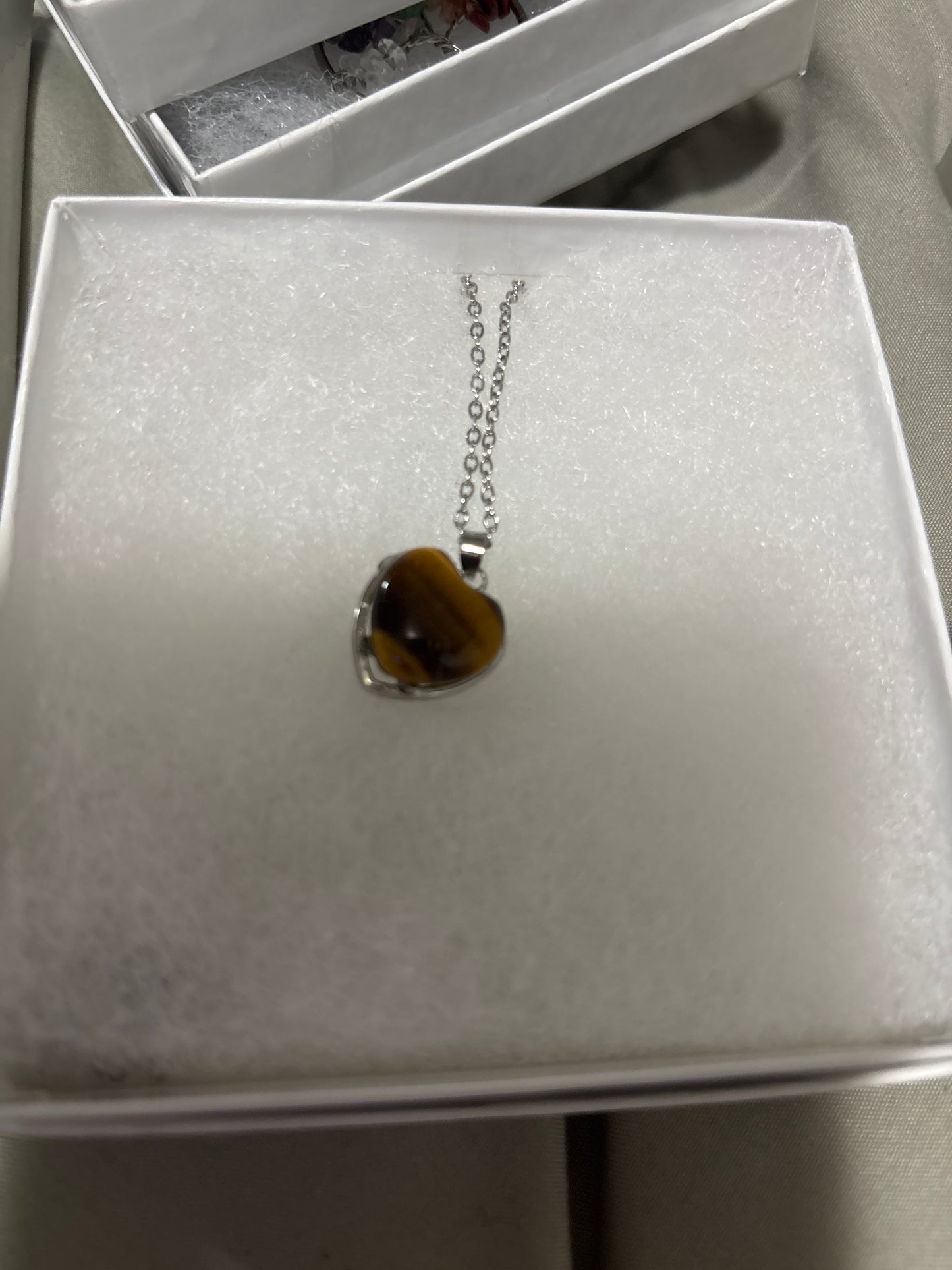 Tiger Eye Heart Pendant