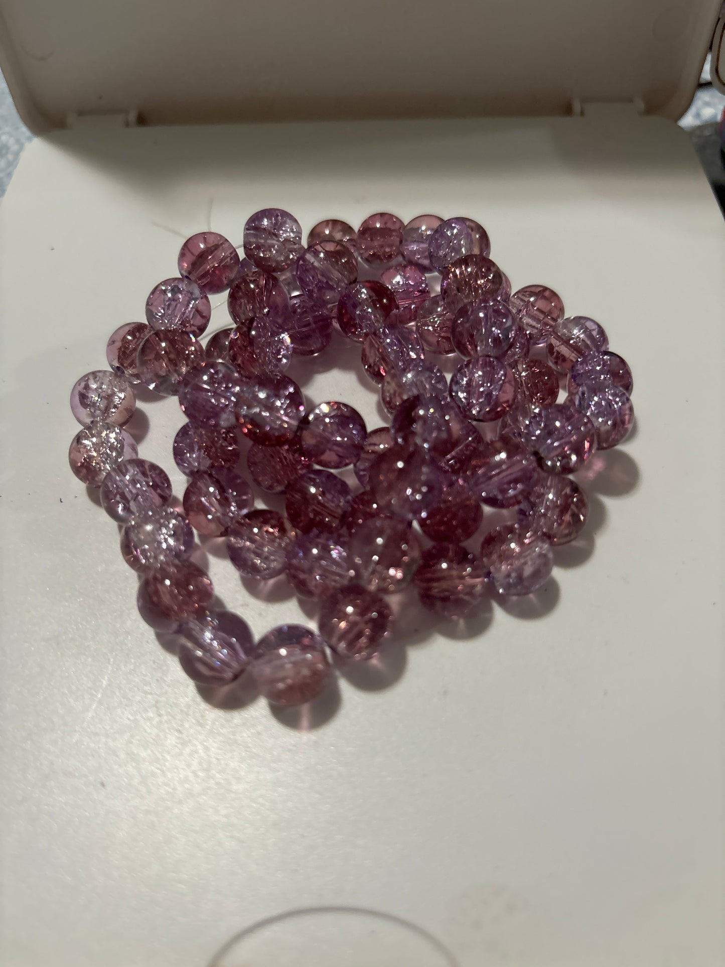 Purple Glass Bead Strand 10mm