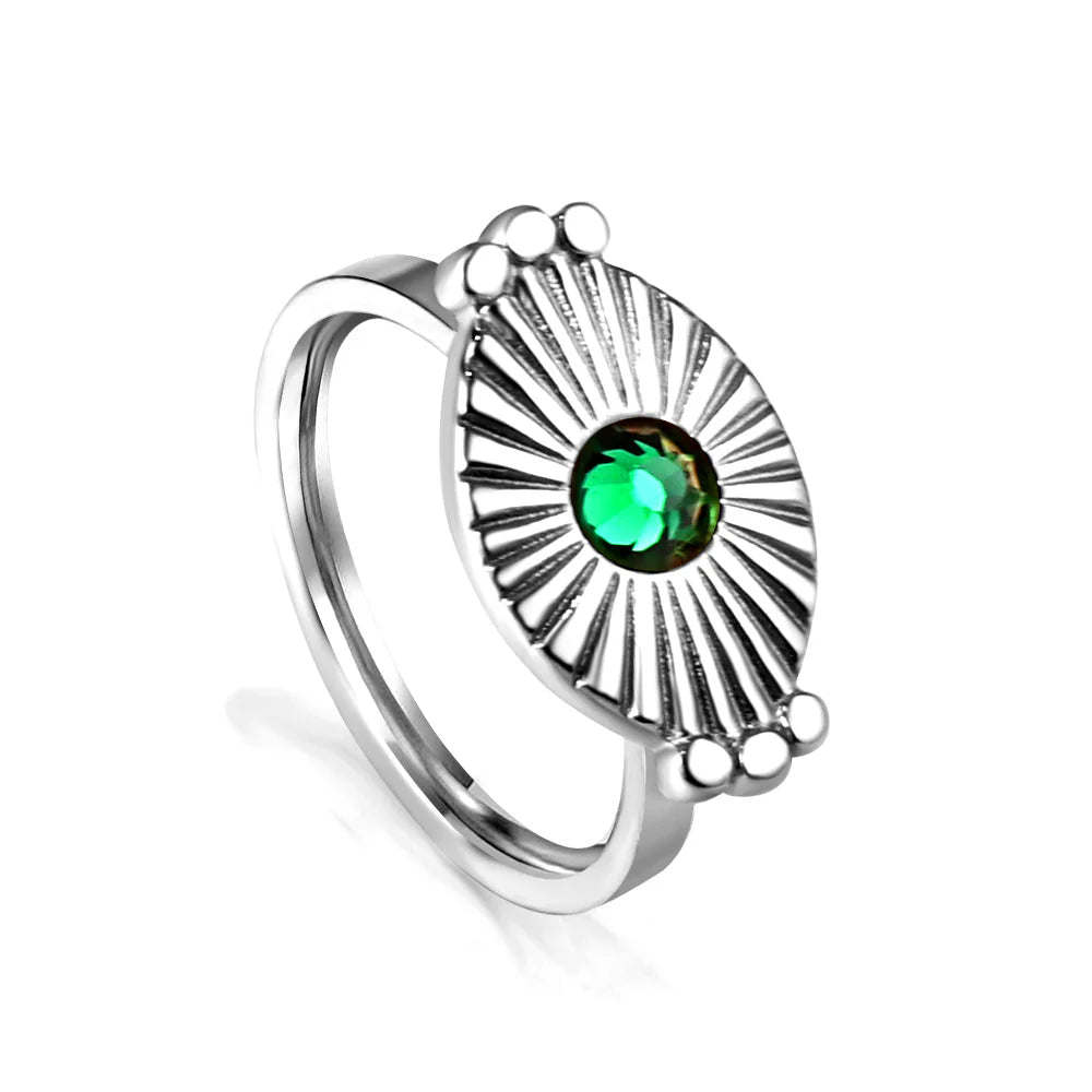 SS Green Eye Ring