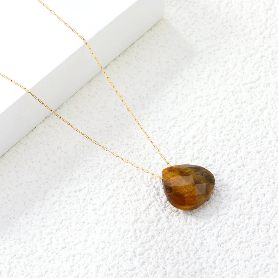 SS Quartz Teardrop Necklace