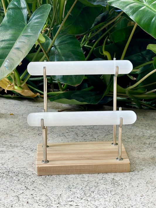 Double Selenite Bracelet Holder