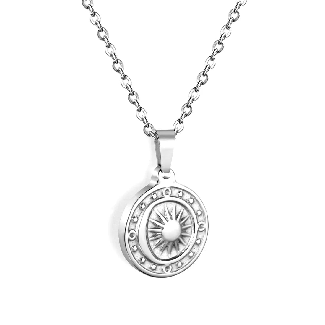 SS Sun Moon Compass Necklace