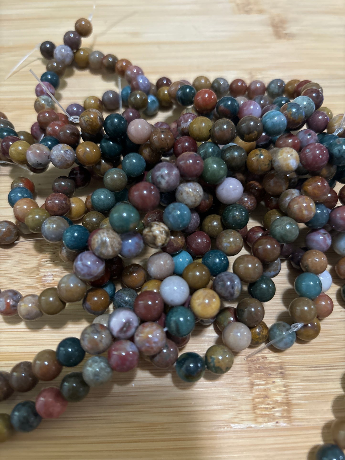 8mm Polychrome Jasper Bead Strand