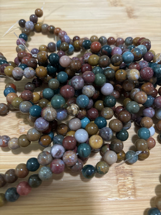 8mm Polychrome Jasper Bead Strand