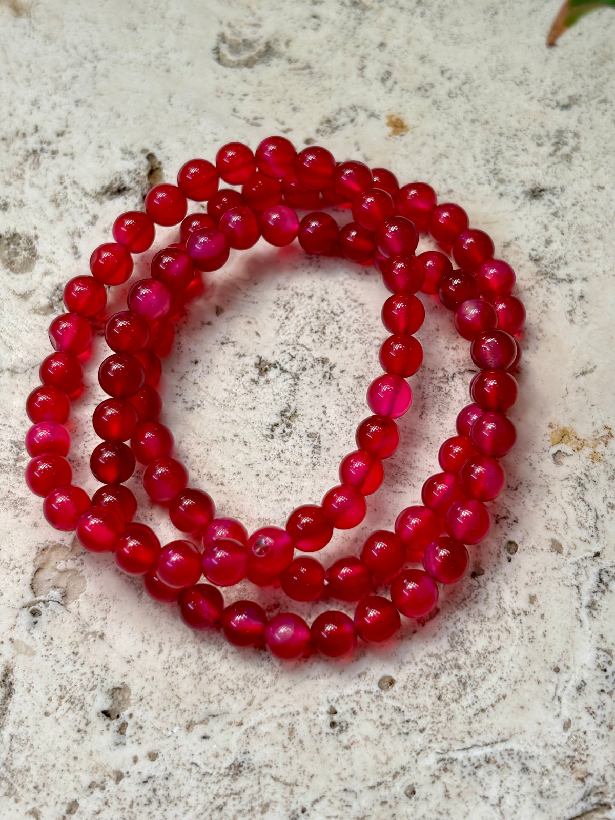 6mm Magenta Agate Bracelet