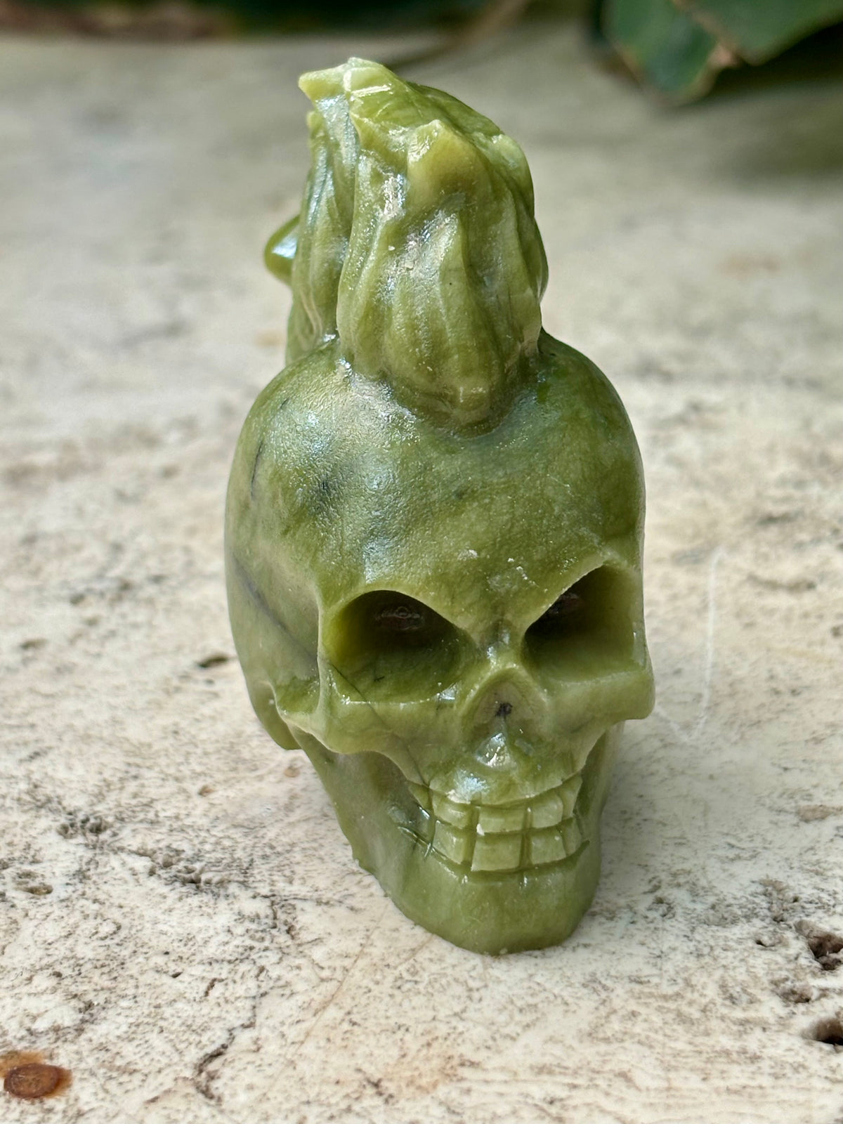 Punk Skull Jade Carving