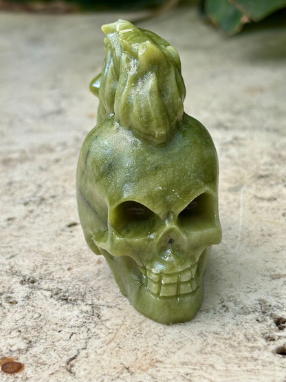 Punk Skull Jade Carving