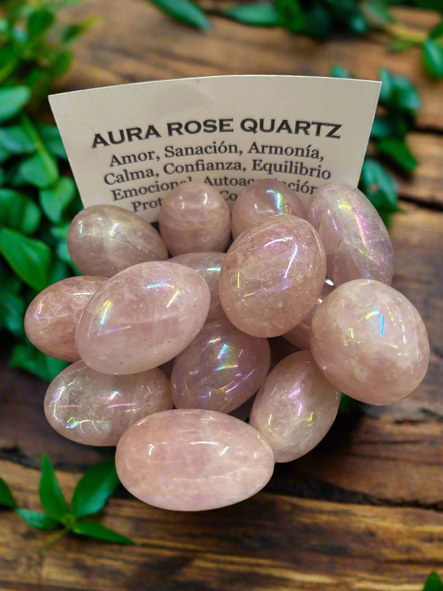 Aura Rose Quartz Tumble