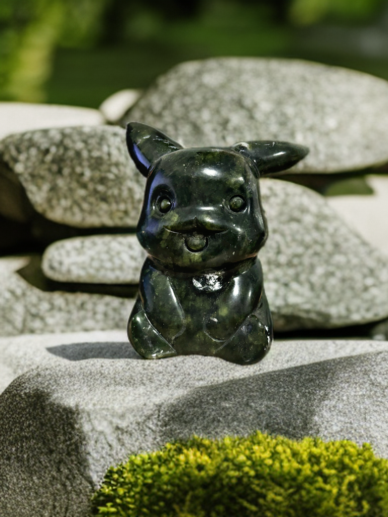 Green Jade Pikachu Carving #1