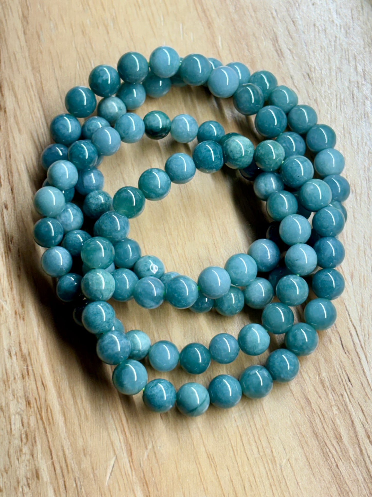 7mm Blue Water Jade Bracelet