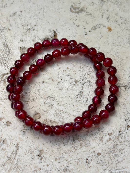 6mm Purple / Pink Agate Bracelet