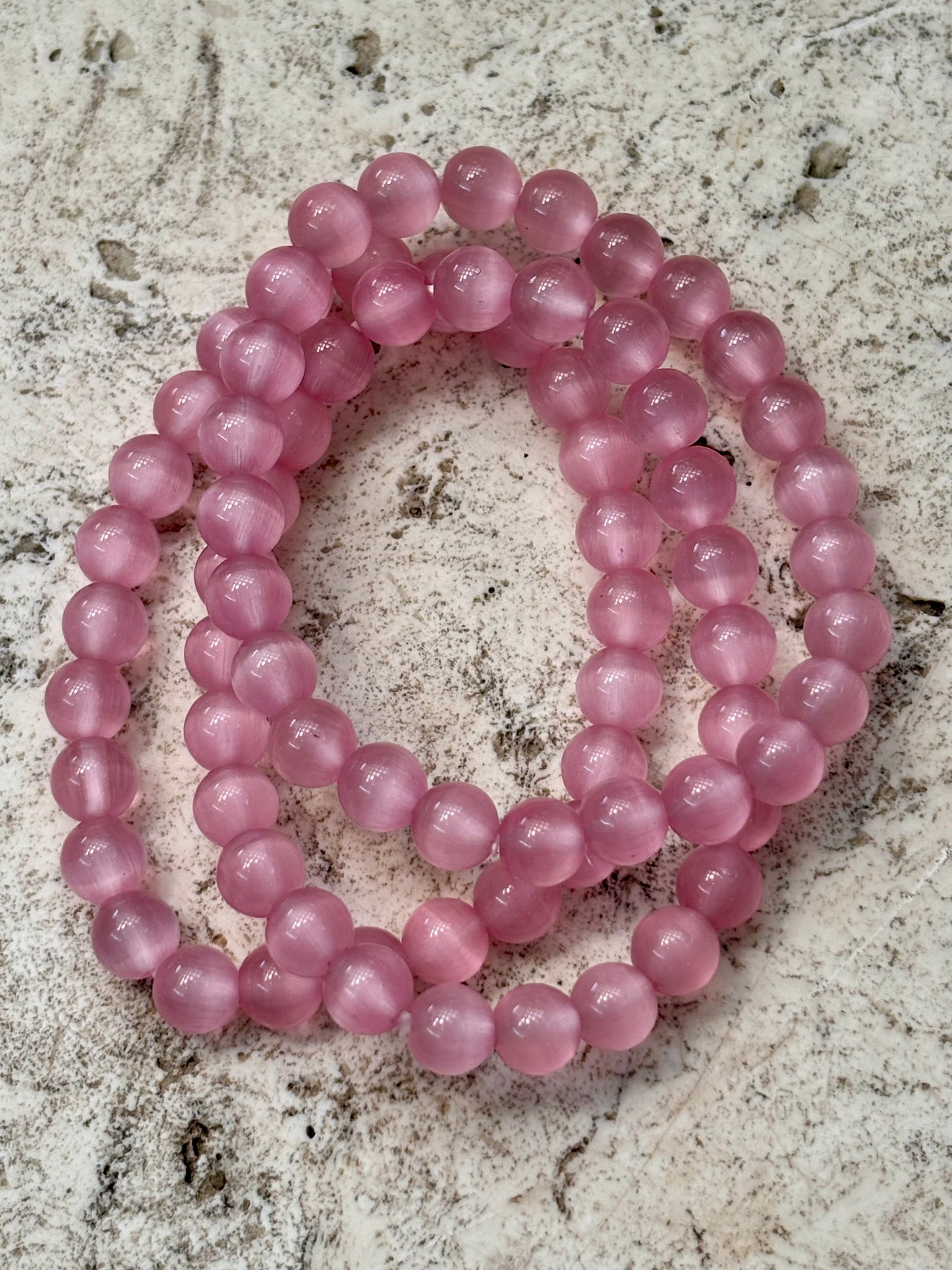 8mm Pink Cat’s Eye Bracelet