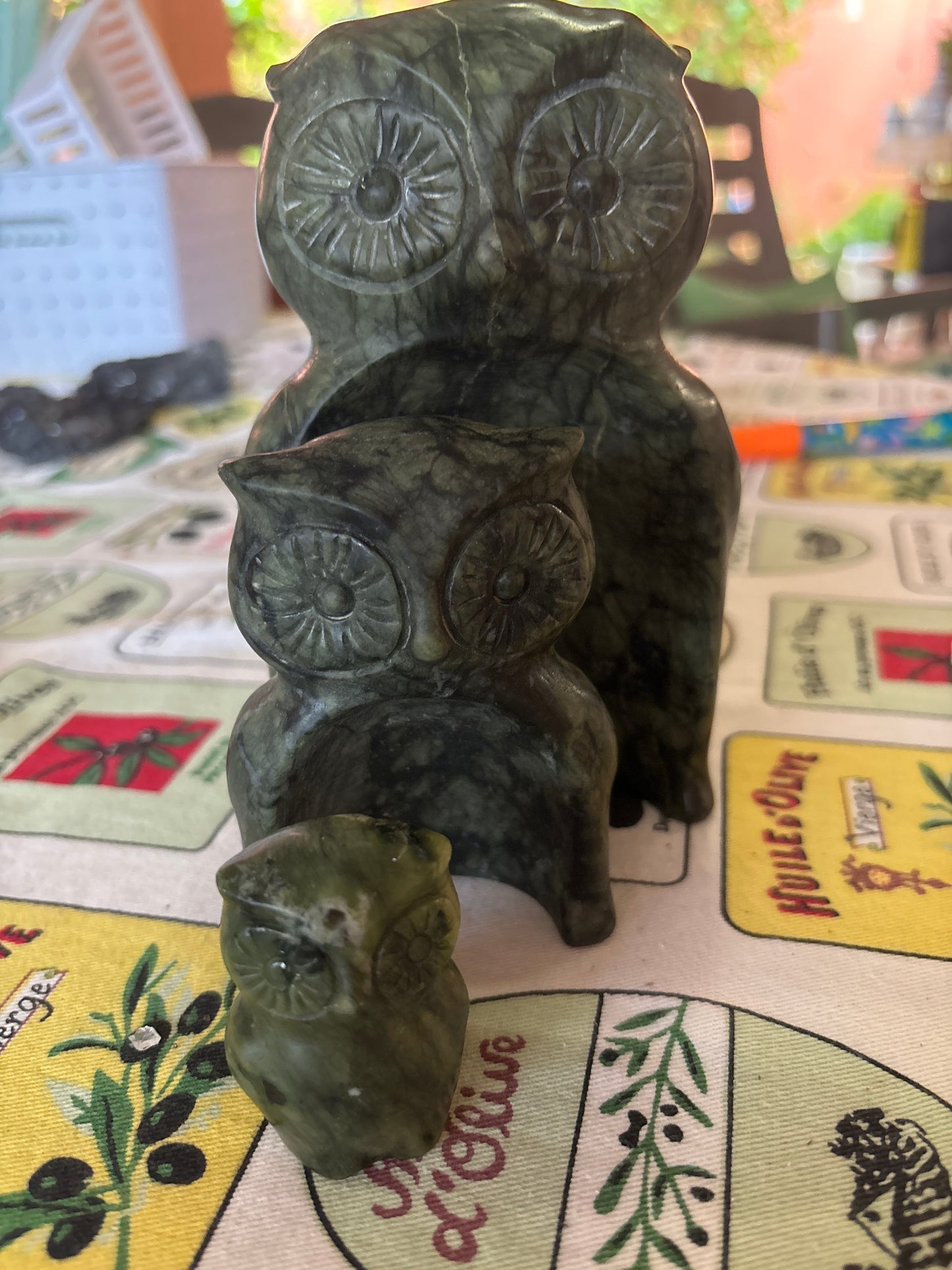 Green Jade Owl Family