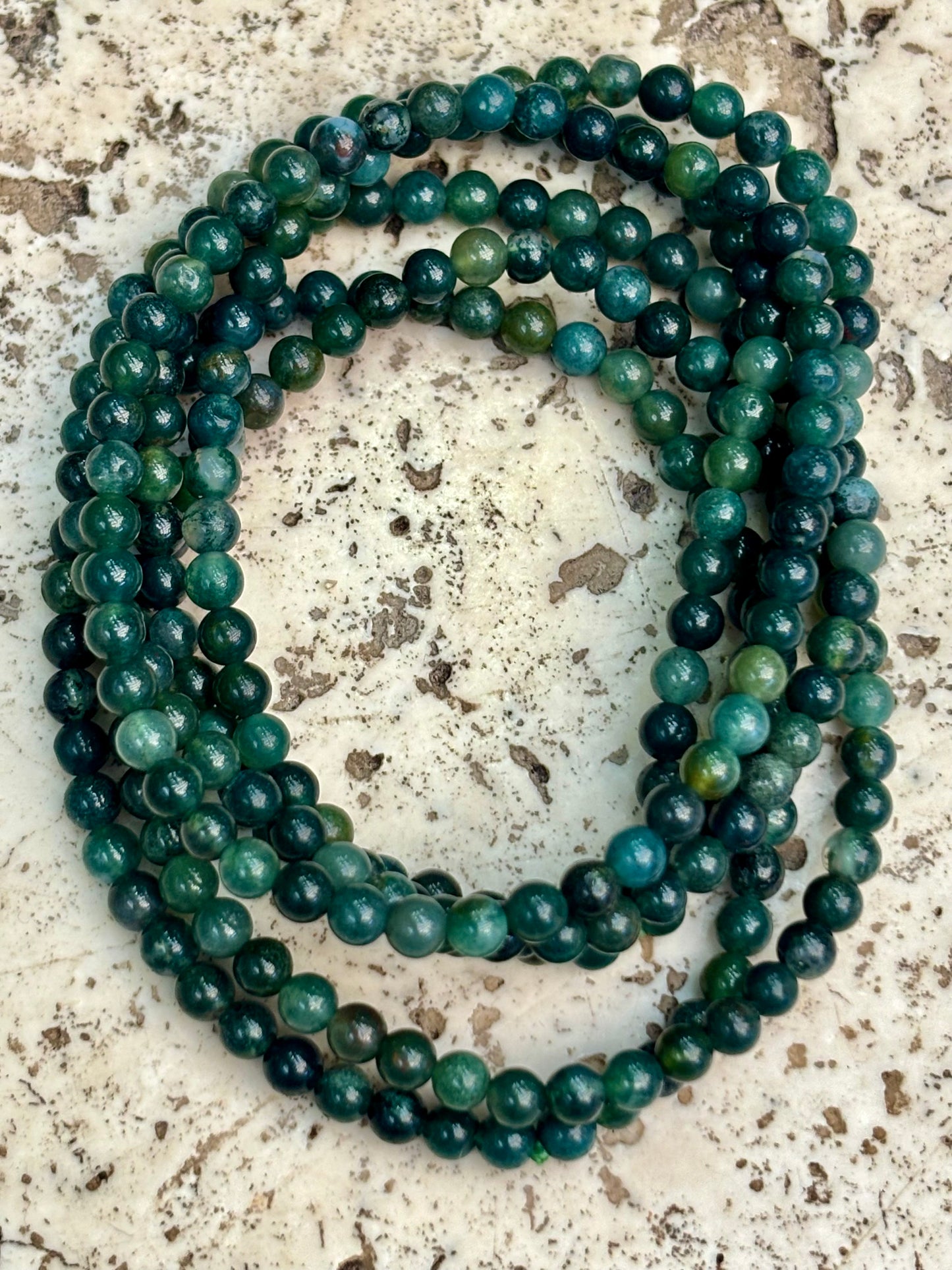 4mm Green Moss Agate Bracelet